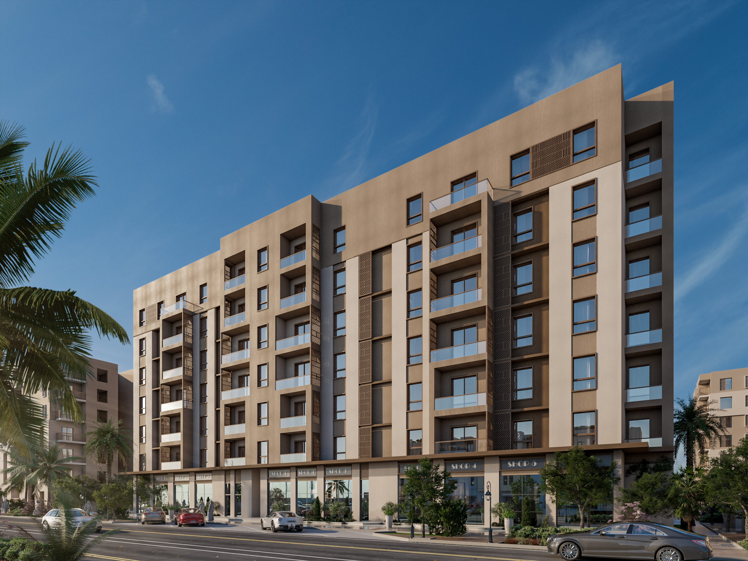 Apartment Building_Type A_Back Elevation_02